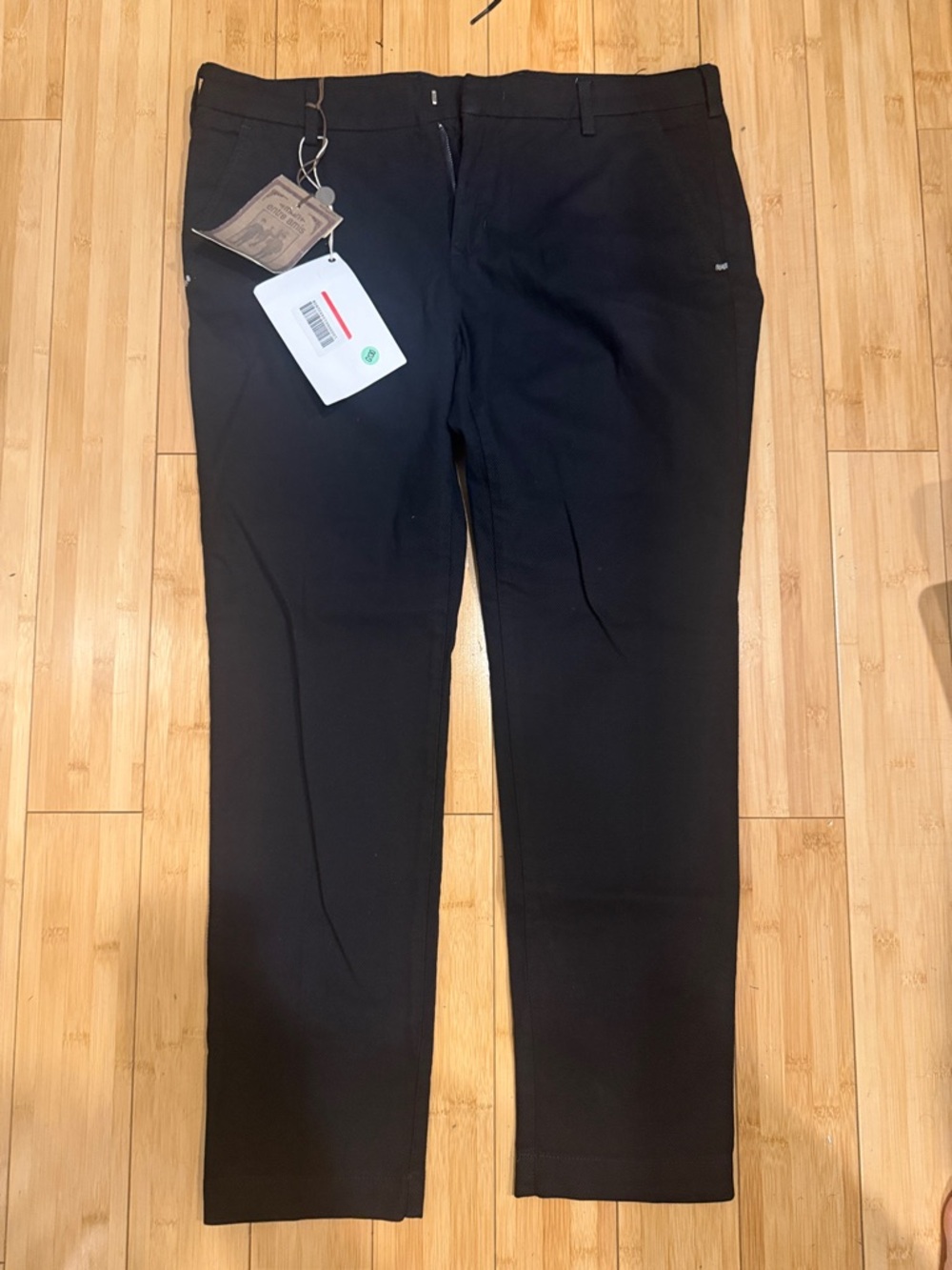 🌻NEW w/tags Entre Amis Black (textured) Tapered Leg Casual Pants US Size 36